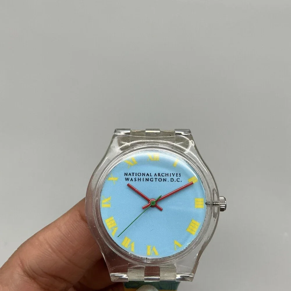 National Archives Capital Landmarks Mens Watch 35mm Blue Dial Multicolor Strap
